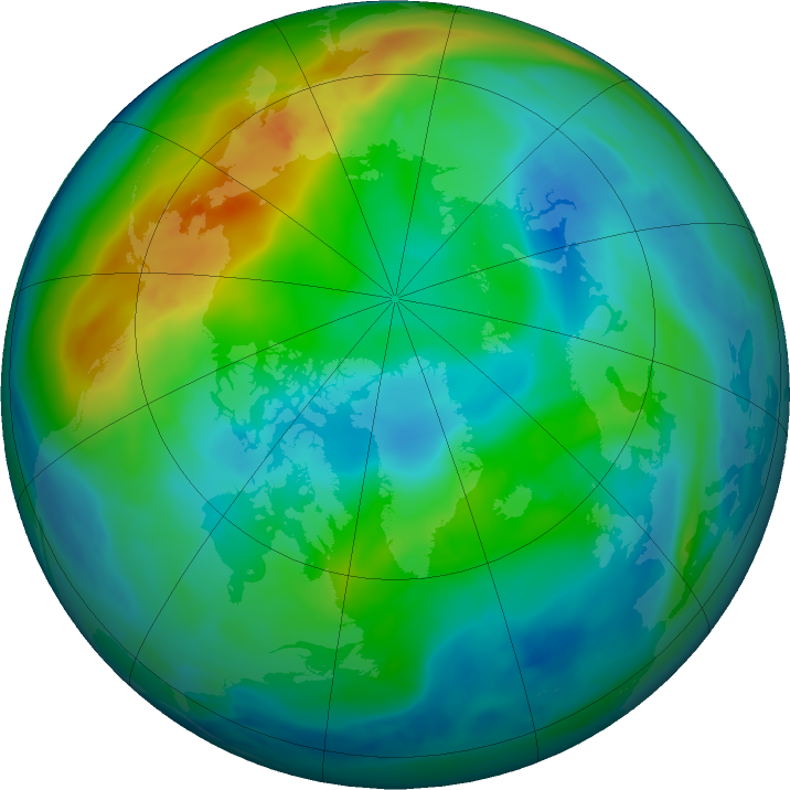 Arctic ozone map for 06 November 2021